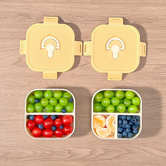 WORTHBUY Portable Plastic Lunch Box With Compartment Microwave Safe Fruit Salad Lunch Container Kid Student Leak-proof Bento Box