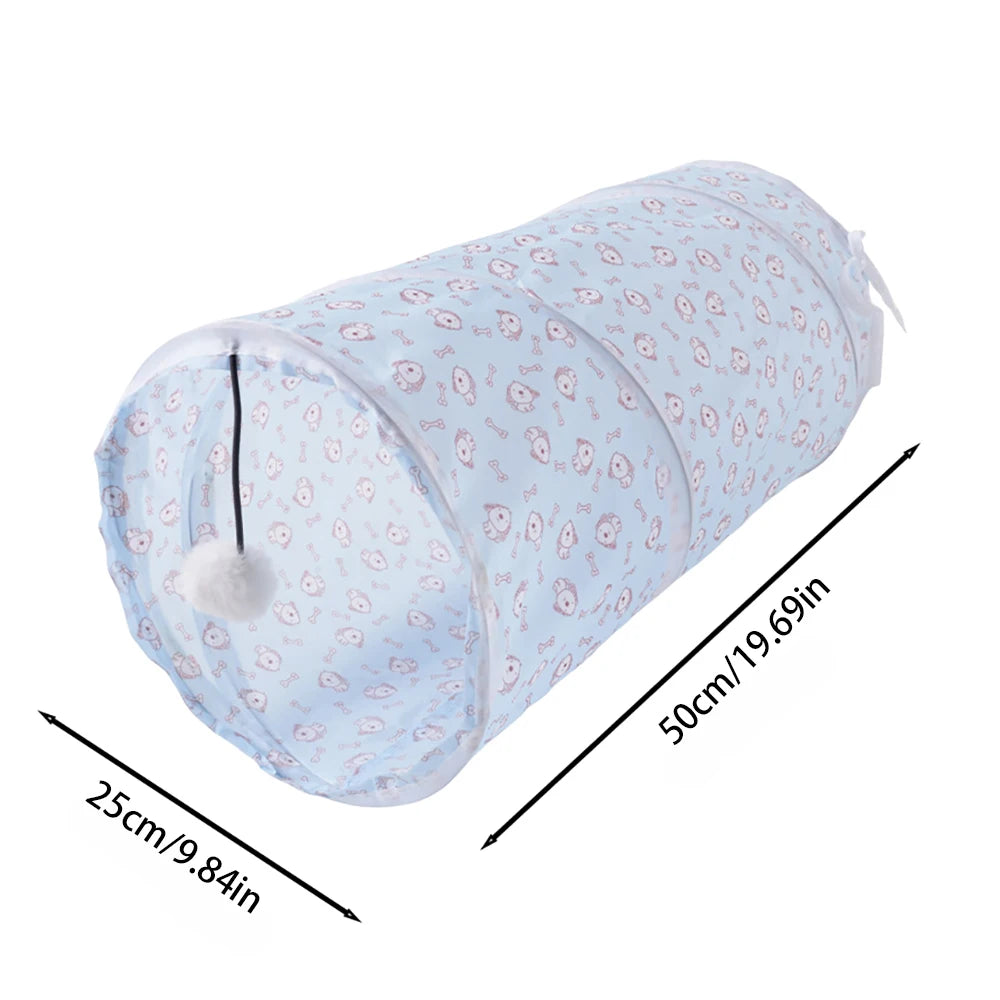 Foldable Cat Tunnel Tube Collapsible Pet Play Tunnel