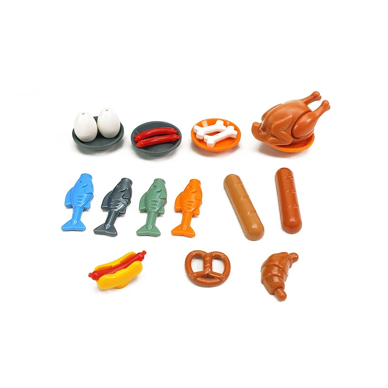 City Food Building Blocks Set Play Food MOC Bricks