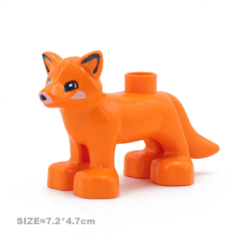 Big Size Building Blocks Cat Dog Pig Rabbit Model Accessories Compatible Bricks Farm Animals Set Assemble Education Toys For Kid