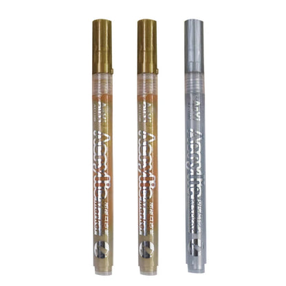 Acrylic Markers Paint Pen Set Extra Fine Tip Art Markers 3Pcs