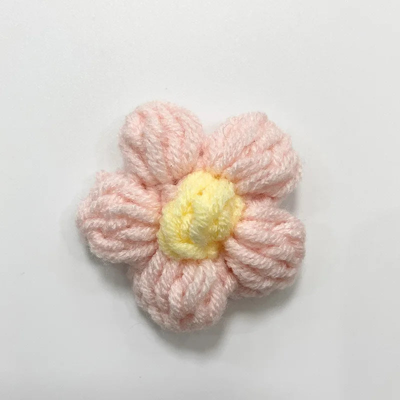 Hand Knitted Fabric Flowers DIY Sewing Craft Appliques