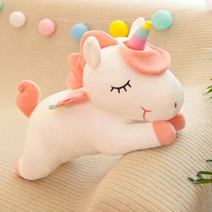 Rainbow Unicorn Plush Toy: Angel Pony Plush Doll Stuffed Cushion