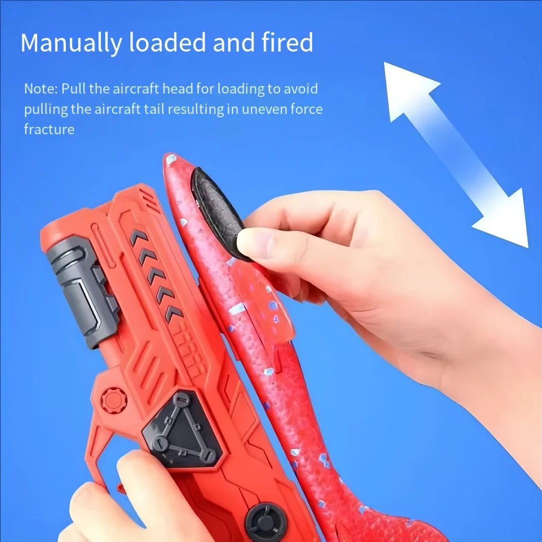 Foam Plane Gun Launcher Air Catapult Glider Toy