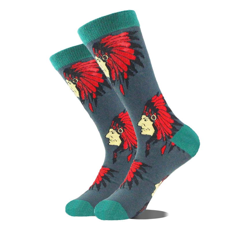 Novelty Dinosaur Crew Skateboard Socks Funny Men