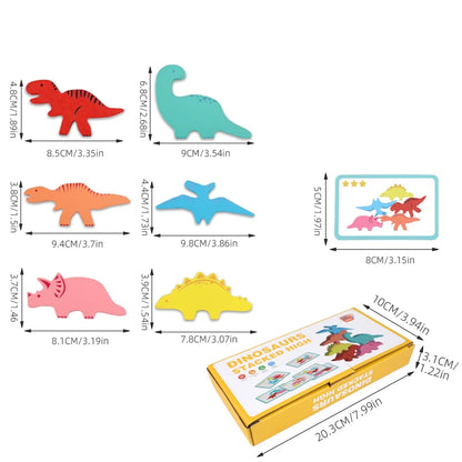 Wooden Balance Blocks Dinosaur Stacking Board Game