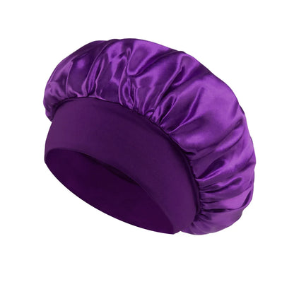 Silk Satin Hair Bonnet Night Sleep Shower Cap Large Wrap