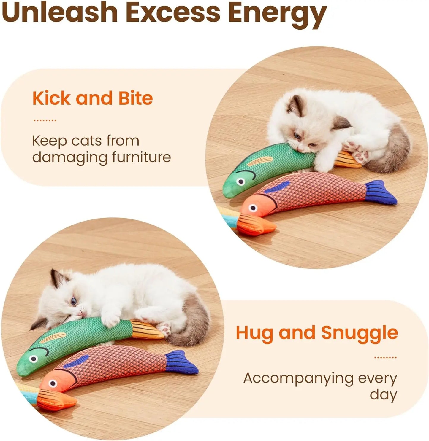 Catnip Fish Cat Plush Toy Interactive Teeth Grinding Chew