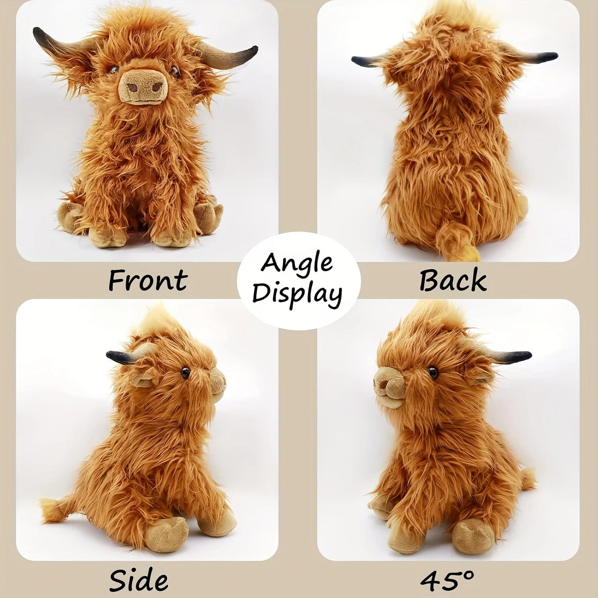 Simulation Highland Cow Plush Toy Stuffed Animal Doll