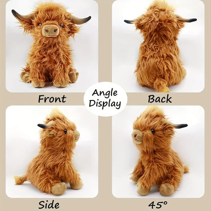 Simulation Highland Cow Plush Toy Stuffed Animal Doll