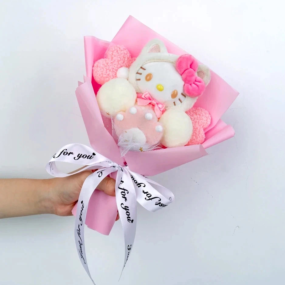 Cartoon Plush Flower Bouquet Artificial Rose Doll Gift