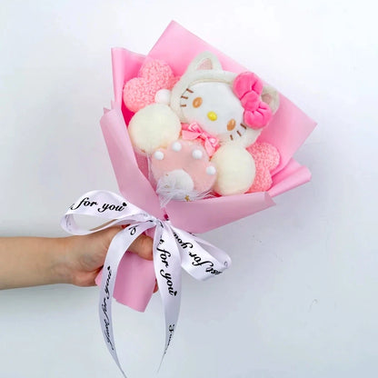 Cartoon Plush Flower Bouquet Artificial Rose Doll Gift