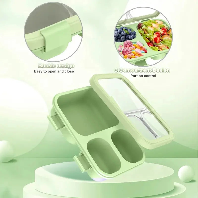 Leakproof Silicone Bento Lunch Box Stackable Food Storage Container