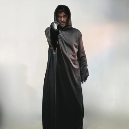 Adult Halloween Scream Ghost Costume Reaper Cosplay Death Dress up Props for Prom Men Horrible Movie Halloween Carnival Suit