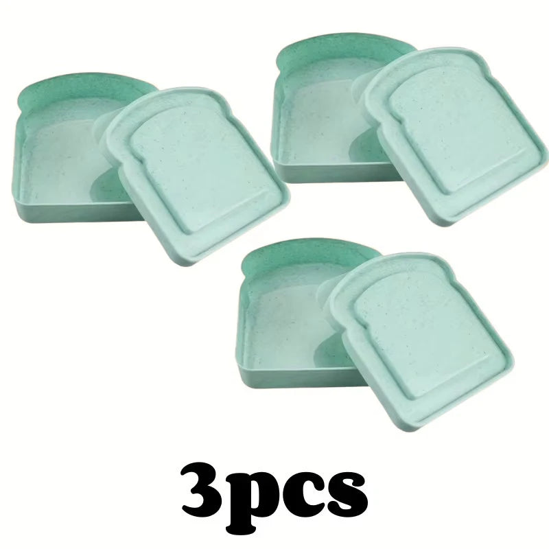 1/3pcs Reusable Bento Sandwich Box Set with Lid Microwave Safe Stackable Container for School Outdoor Picnic Kitchen Organizer
