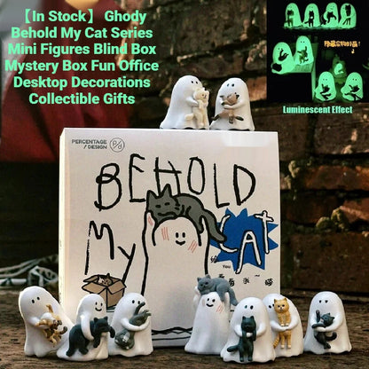 【In Stock】Hot Sale Ghody Behold My Cat Series Mini Figures Blind Box Mystery Box Fun Office Desktop Decorations Collectible Gift