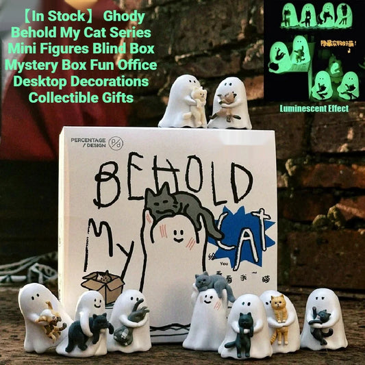 【In Stock】Hot Sale Ghody Behold My Cat Series Mini Figures Blind Box Mystery Box Fun Office Desktop Decorations Collectible Gift