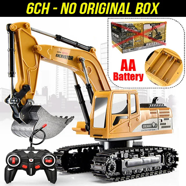 1:24 6 Channel RC Excavator Remote Control Construction Toy