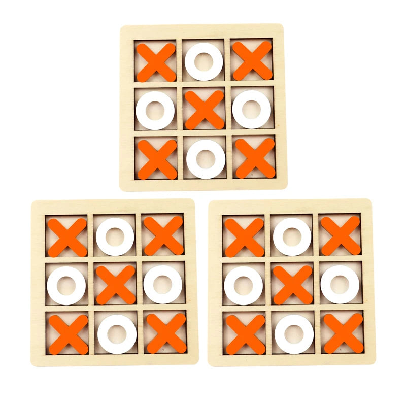 Wooden Tic Tac Toe Game Mini Educational Chess Toy