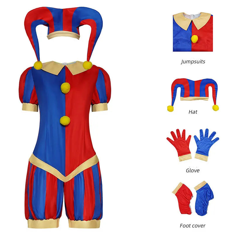 Circus Jester Cosplay Costume Anime Carnival Outfit