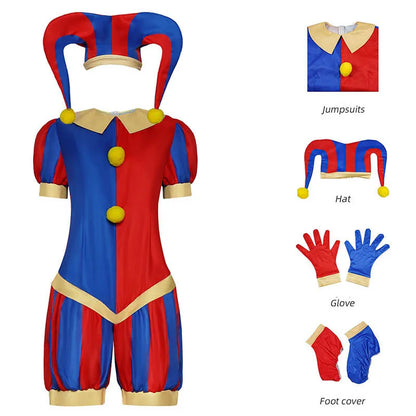 Circus Jester Cosplay Costume Anime Carnival Outfit