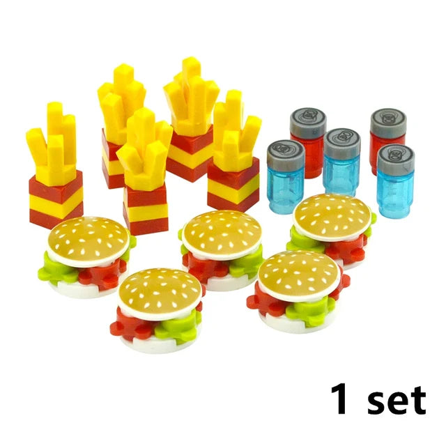 City Food Building Blocks Set Play Food MOC Bricks