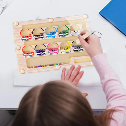 Magnetic Color and Number Maze Board Wooden Sorting Puzzle