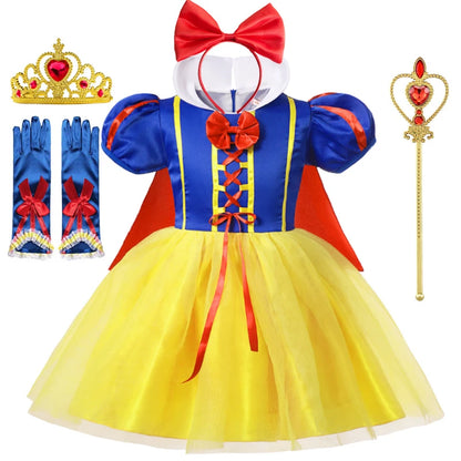 Snow White Princess Dress Up Halloween Cape Costume
