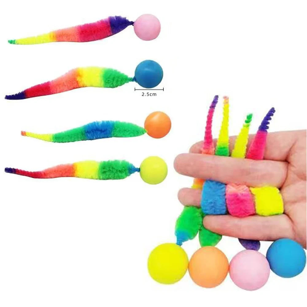 Interactive Cat Bouncing Ball Toy Elastic Faux Fur Teaser