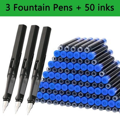 Fountain Pen Replaceable Ink Set Extra Fine Calligraphy Pens 53Pcs