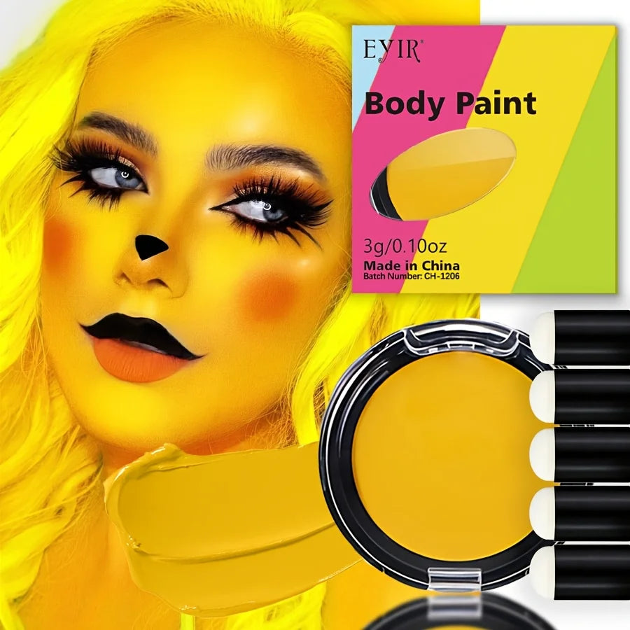 12 Color Cream Body Paint UV Reactive Face Paint Palette Color Changing Makeup Kit DIY Body Art Festival Party Makeup Set Ideas