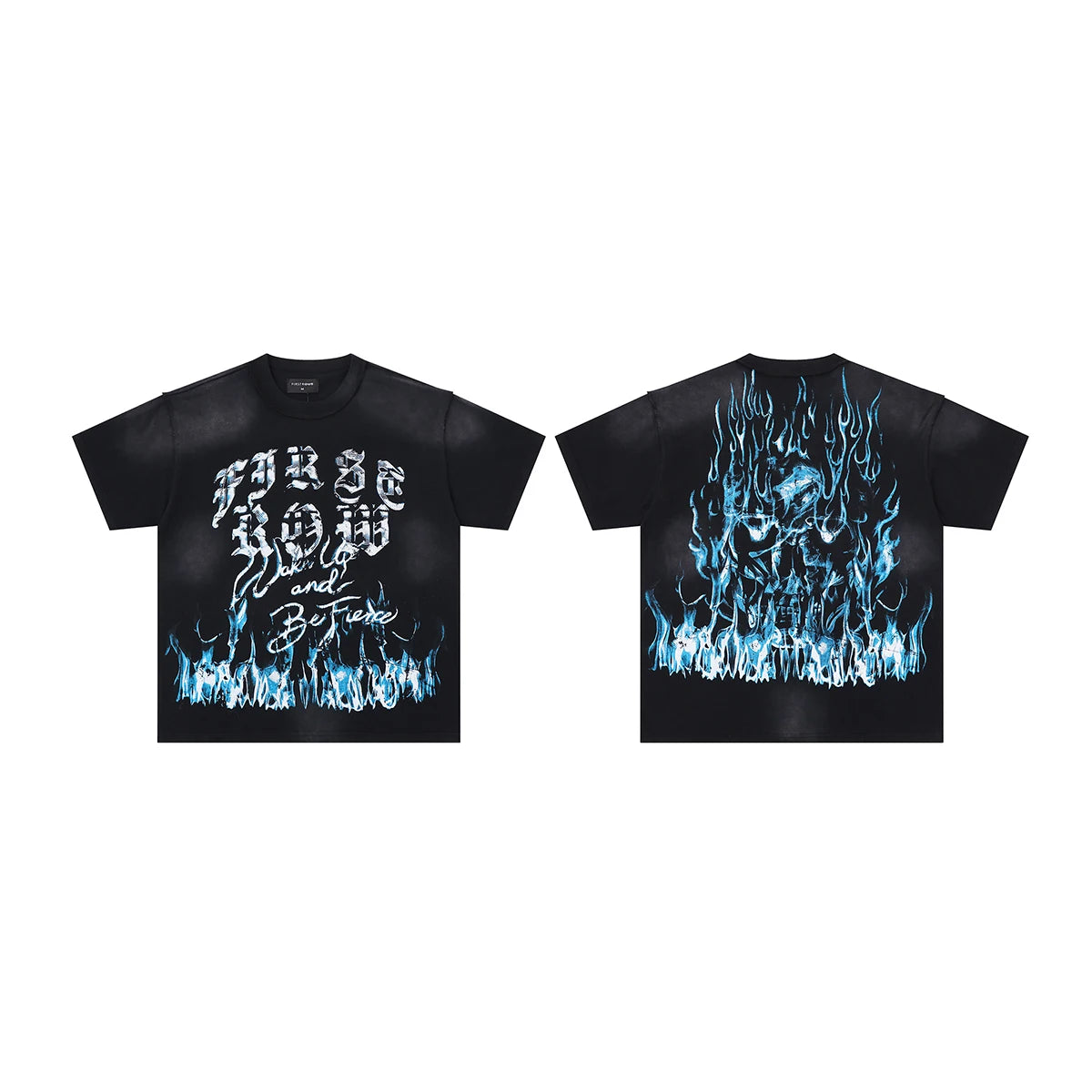 Vintage Washed Diamond Cropped Tee Streetwear Oversized T Shirt