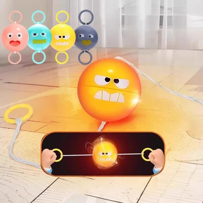 Luminous Whistle Ball Flywheel Toy Pull Rope Flashing Gyro