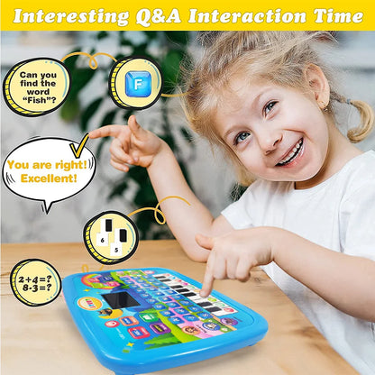 Kids Educational Tablet Toy Literacy Math Electronic Keyboard