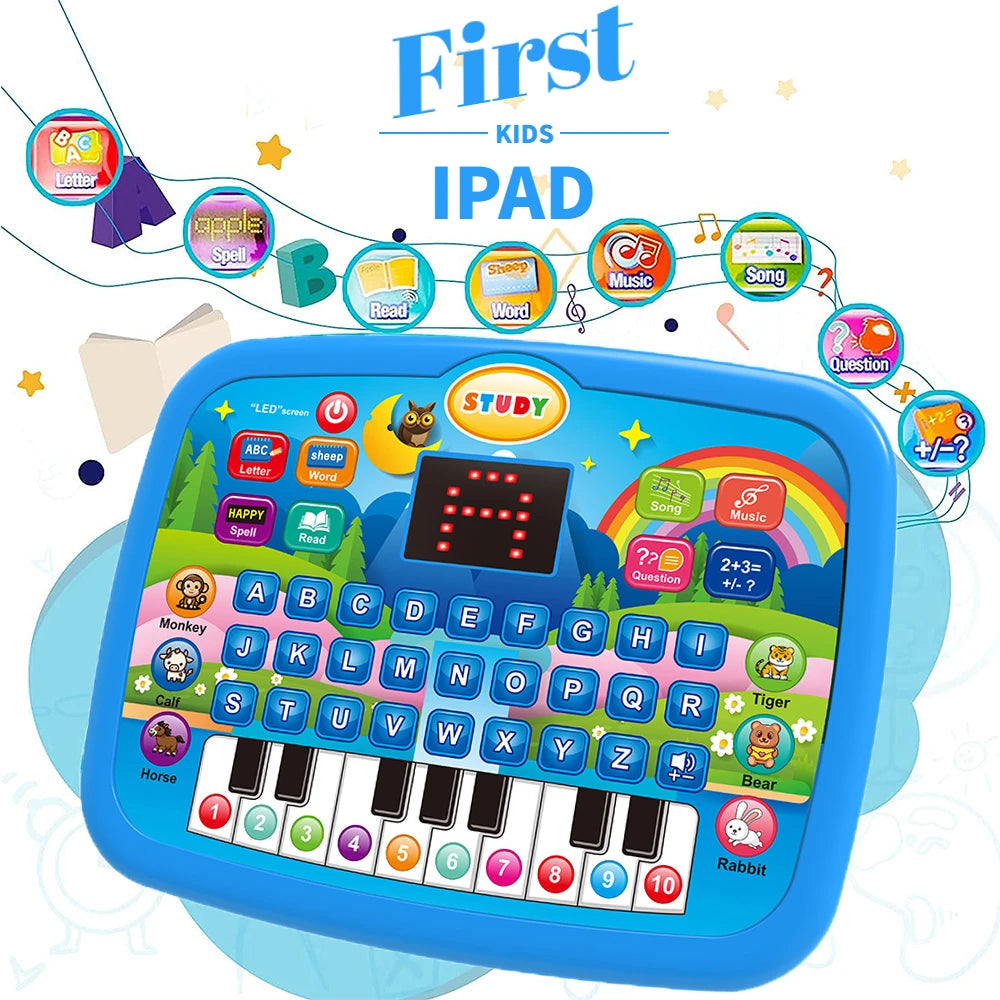 Kids Educational Tablet Toy Literacy Math Electronic Keyboard
