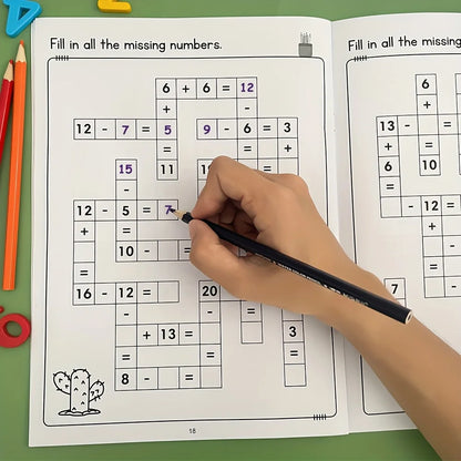 Children Math Crossword Puzzle Book Addition Subtraction