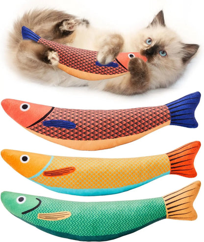 Catnip Fish Cat Plush Toy Interactive Teeth Grinding Chew