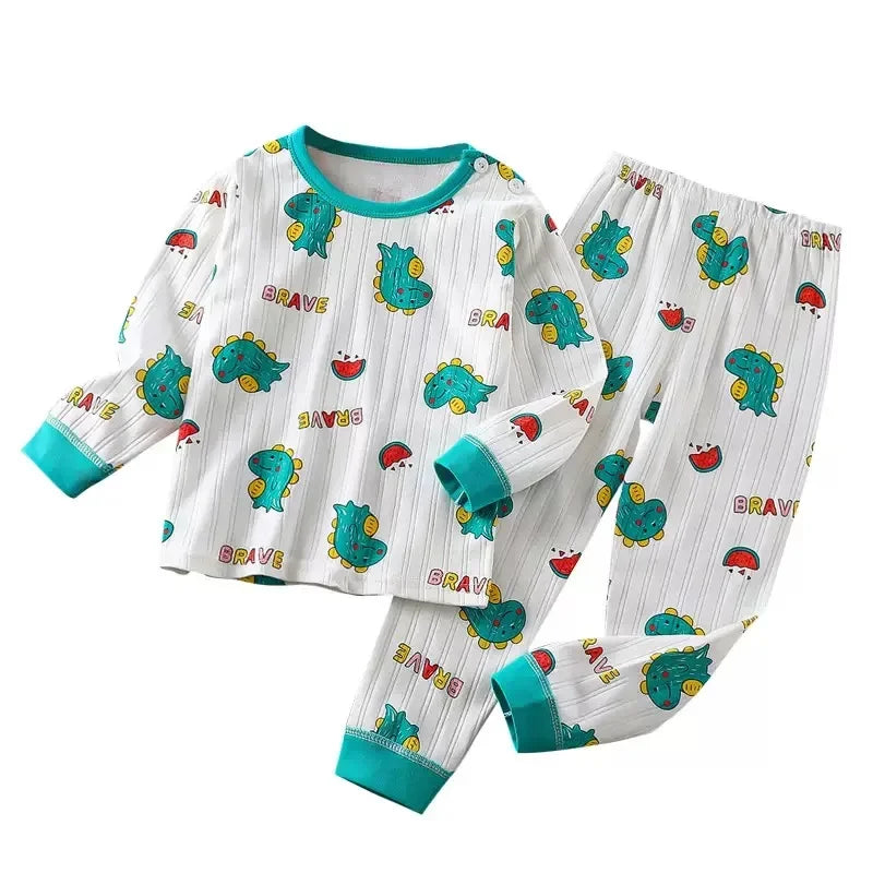 Child Pajam Baby Clothes Loungewear Long Sleeve Set