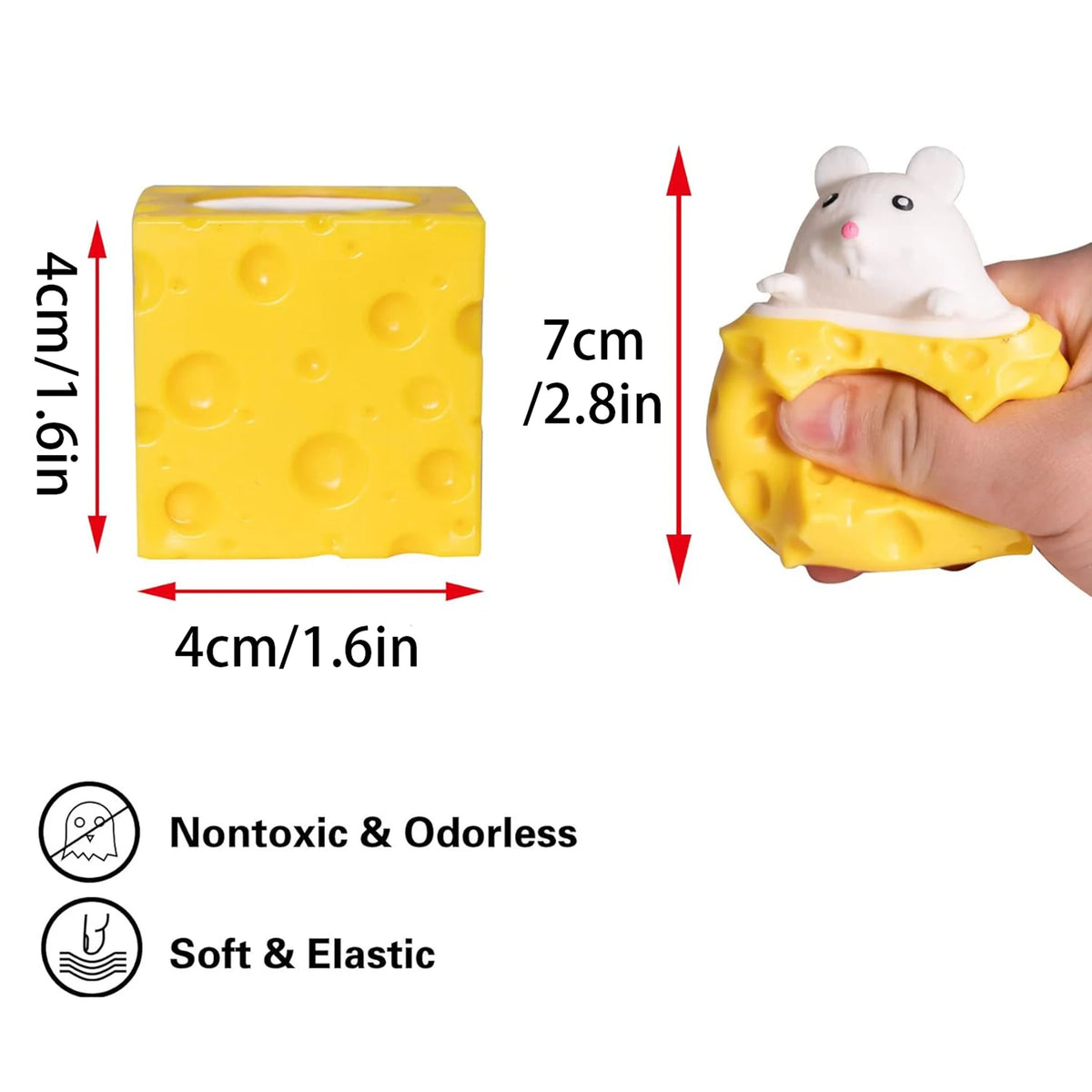 Pop Up Funny Mouse Cheese Block Squeeze Anti Stress Toy