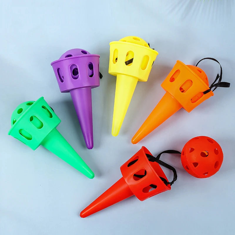 Throwing Catching Ball Game Set Scoop Launcher Toy