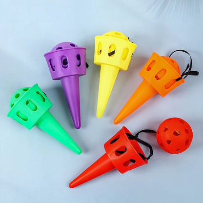 Throwing Catching Ball Game Set Scoop Launcher Toy