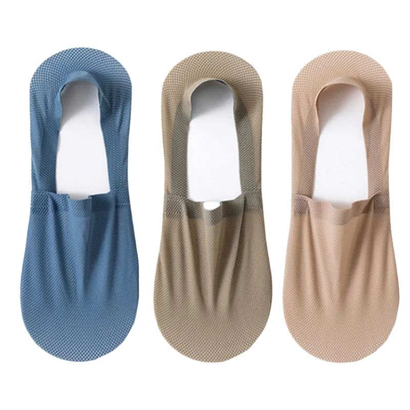 Silicone Non Slip Low Cut Socks Men Boat Thin
