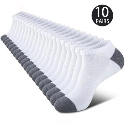 Sweat Absorbing Odor Proof Low Cut Socks Breathable 10 Pack