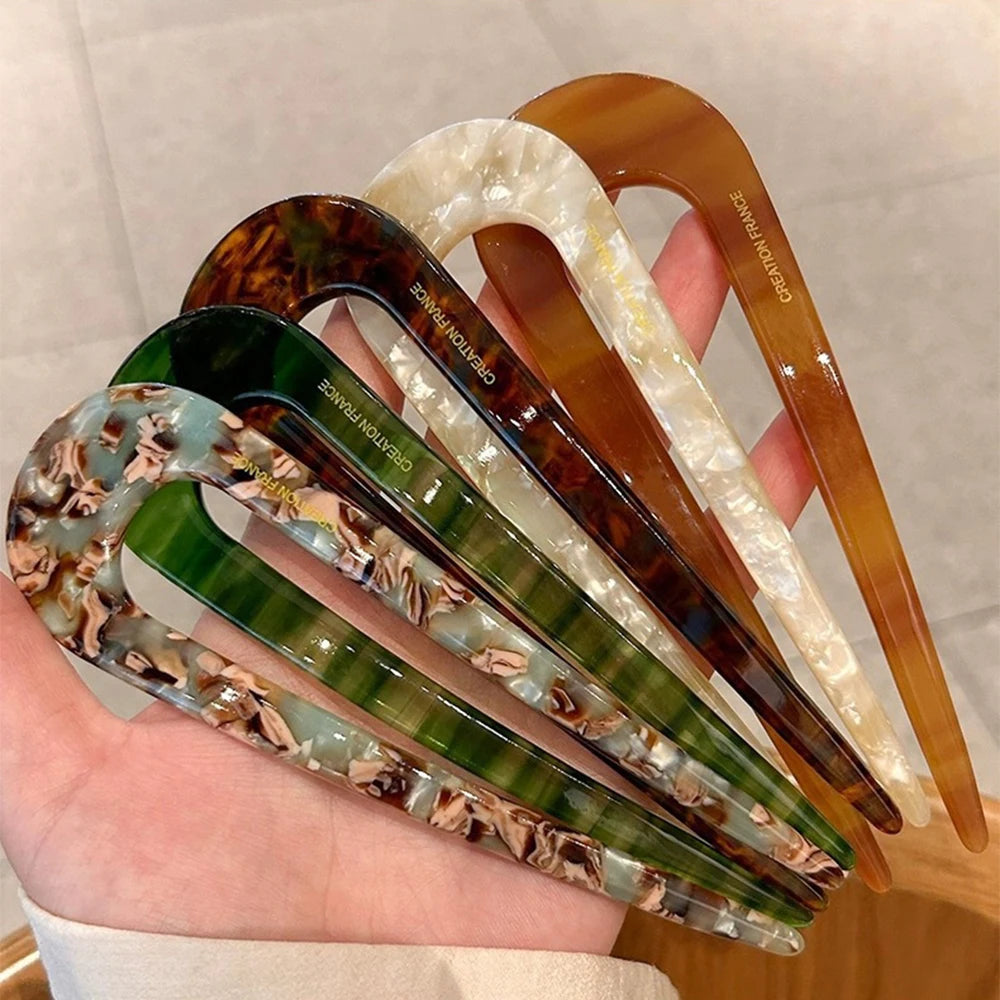 U-Shaped Hair Fork Acetate Hairpin Tortoiseshell Sticks