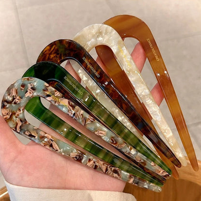 U-Shaped Hair Fork Acetate Hairpin Tortoiseshell Sticks
