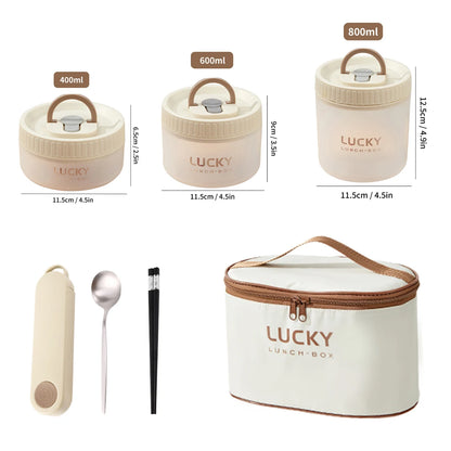 WORTHBUY Transparent Plastic Lunch Box With Handle Microwave Safe Leak-proof Bento Box Portable Food Container For Student Kids