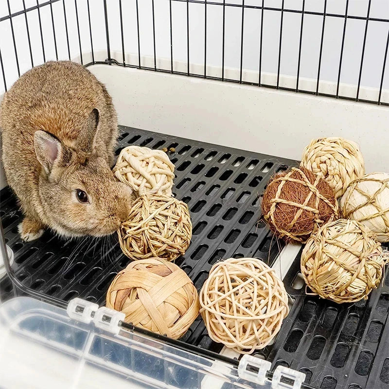 Natural Wooden Small Animal Chew Toys Rabbit Roller