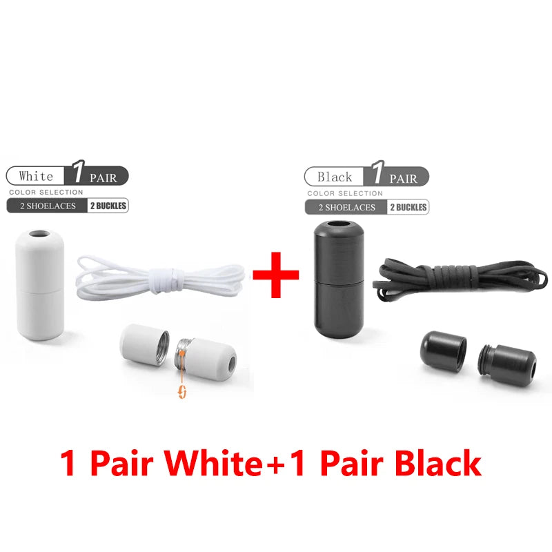 Elastic No Tie Shoelaces Semicircle Lazy Metal Lock Laces