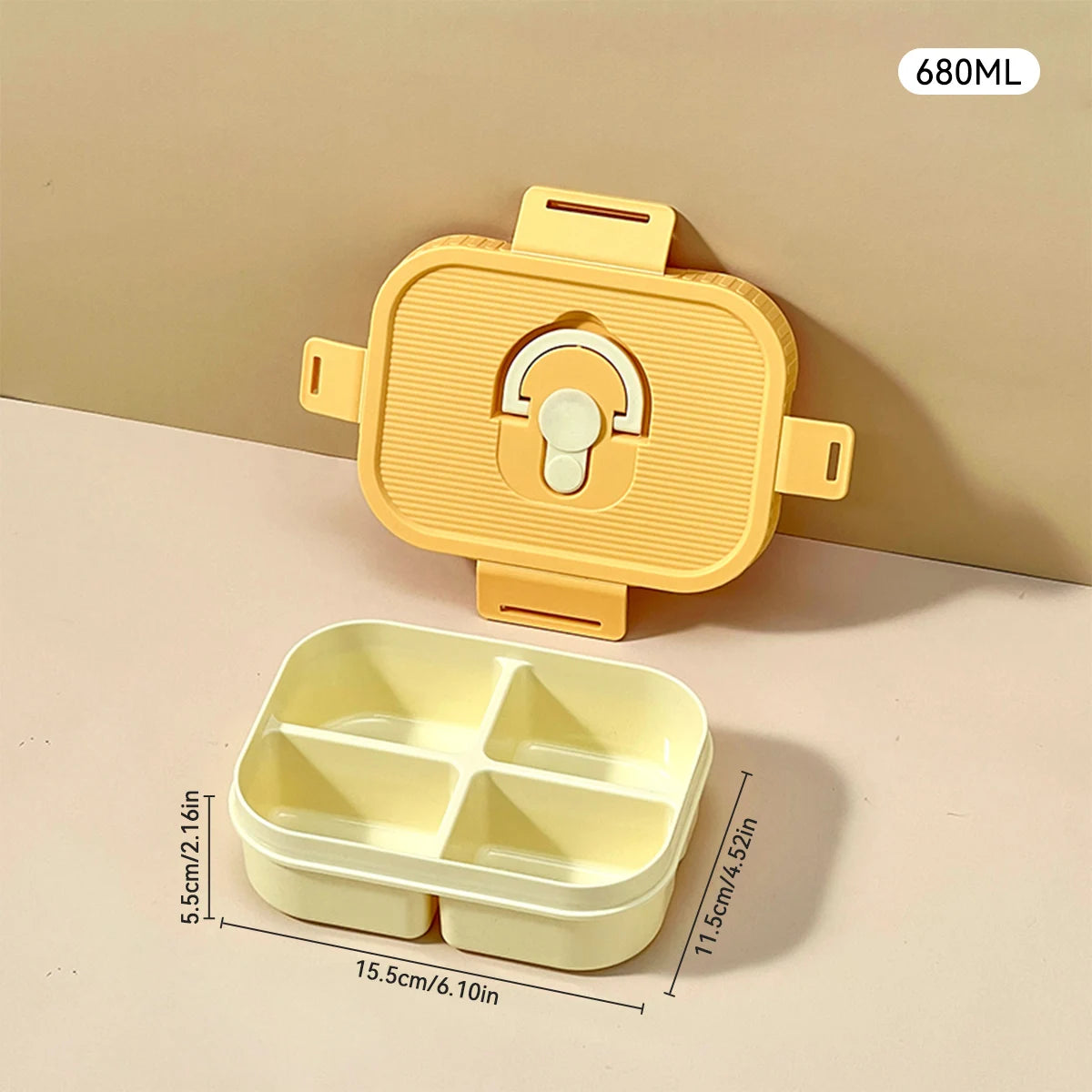 WORTHBUY Portable Plastic Lunch Box With Compartment Microwave Safe Fruit Salad Lunch Container Kid Student Leak-proof Bento Box