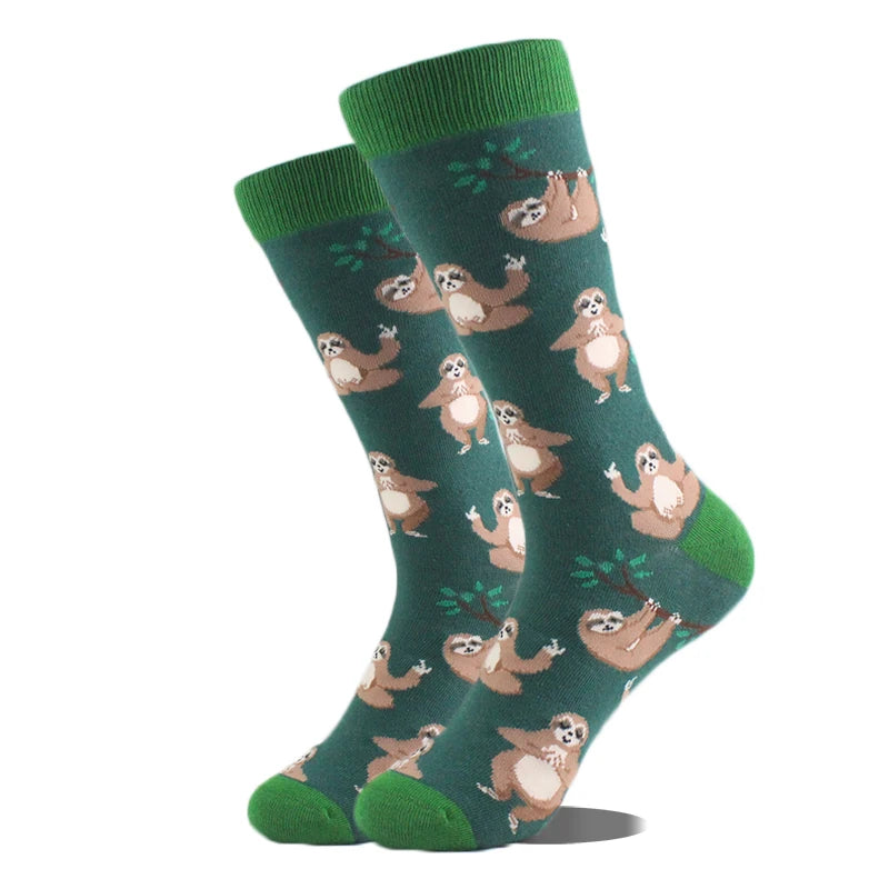 Novelty Dinosaur Crew Skateboard Socks Funny Men